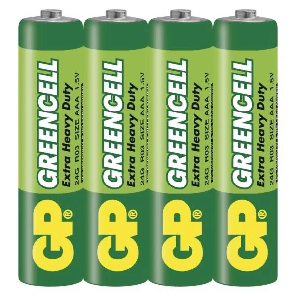 Baterie zinkochloridová GP Greencell AAA (R03), 4 ks obrázek produktu 1 z 1 Autorizovaný prodejce Baterie zinkochloridová GP Greencell AAA