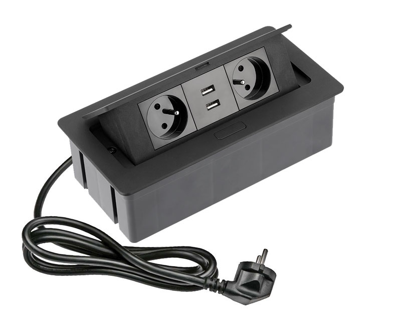 Výklopný zásuvkový blok 2xUSB 2X240V