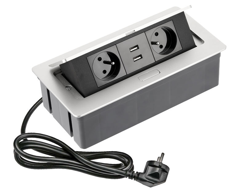 Výklopný zásuvkový blok 2xUSB 2X240V