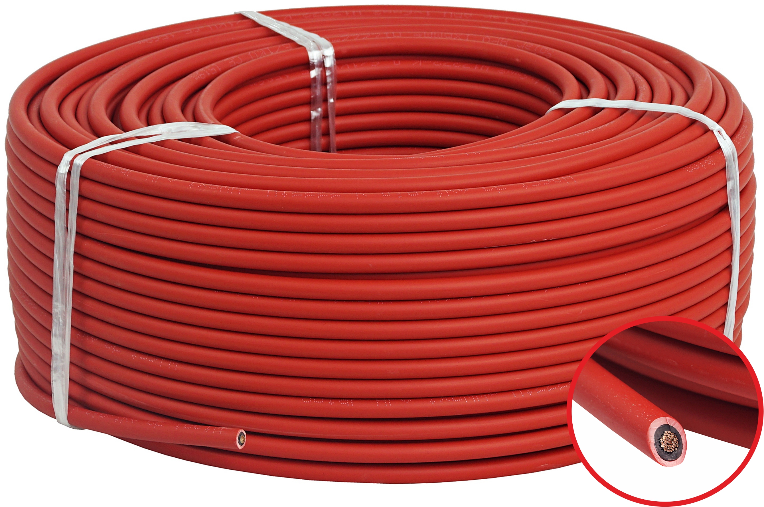 Solární kabel H1Z2Z2 , průřez 6 mm², červený