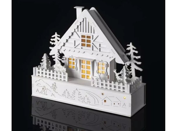 Emos LED vánoční domek EMOS DCWW06, 28 cm, vnitřní, teplá bílá, časovač