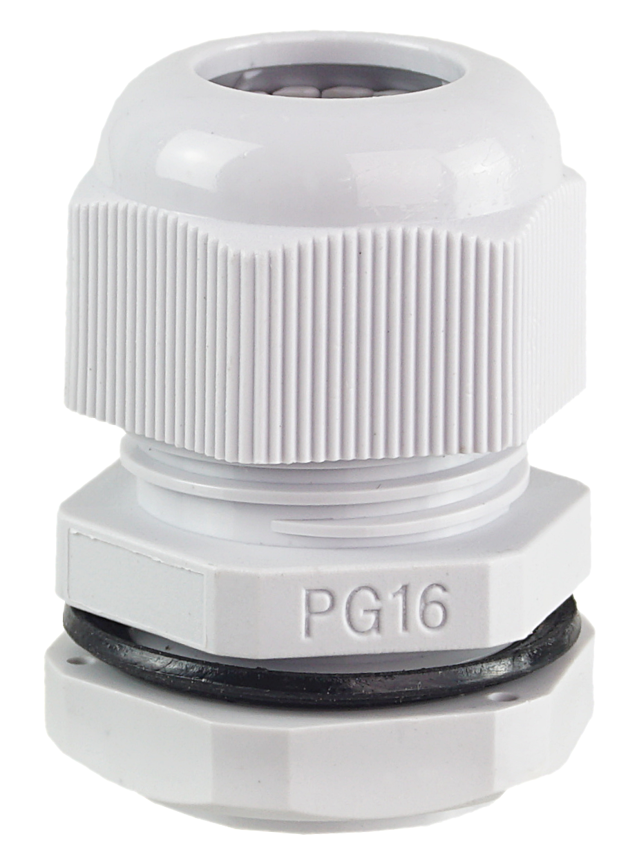 Vývodka s maticí PG16 IP68 šedá