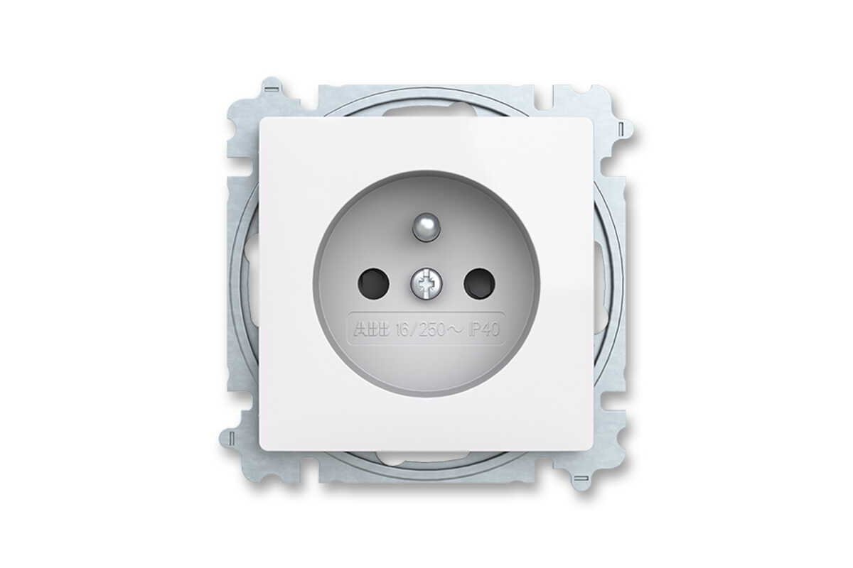 ABB Zoni zásuvka bílá 6619T-A06657 500 s clonkami