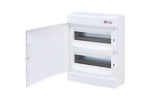 ECT24PO Rozvodnice plastová, bílé dveře, montáž na omítku, IP40, 2Ř, 2x12M, ETI