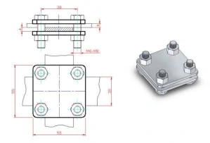 Svorka pro zemnící pásku, SR 02-M8 FeZn