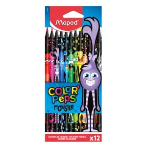 Pastelky trojhranné MAPED "COLOR'PEPS MONSTER" sada 12 ks