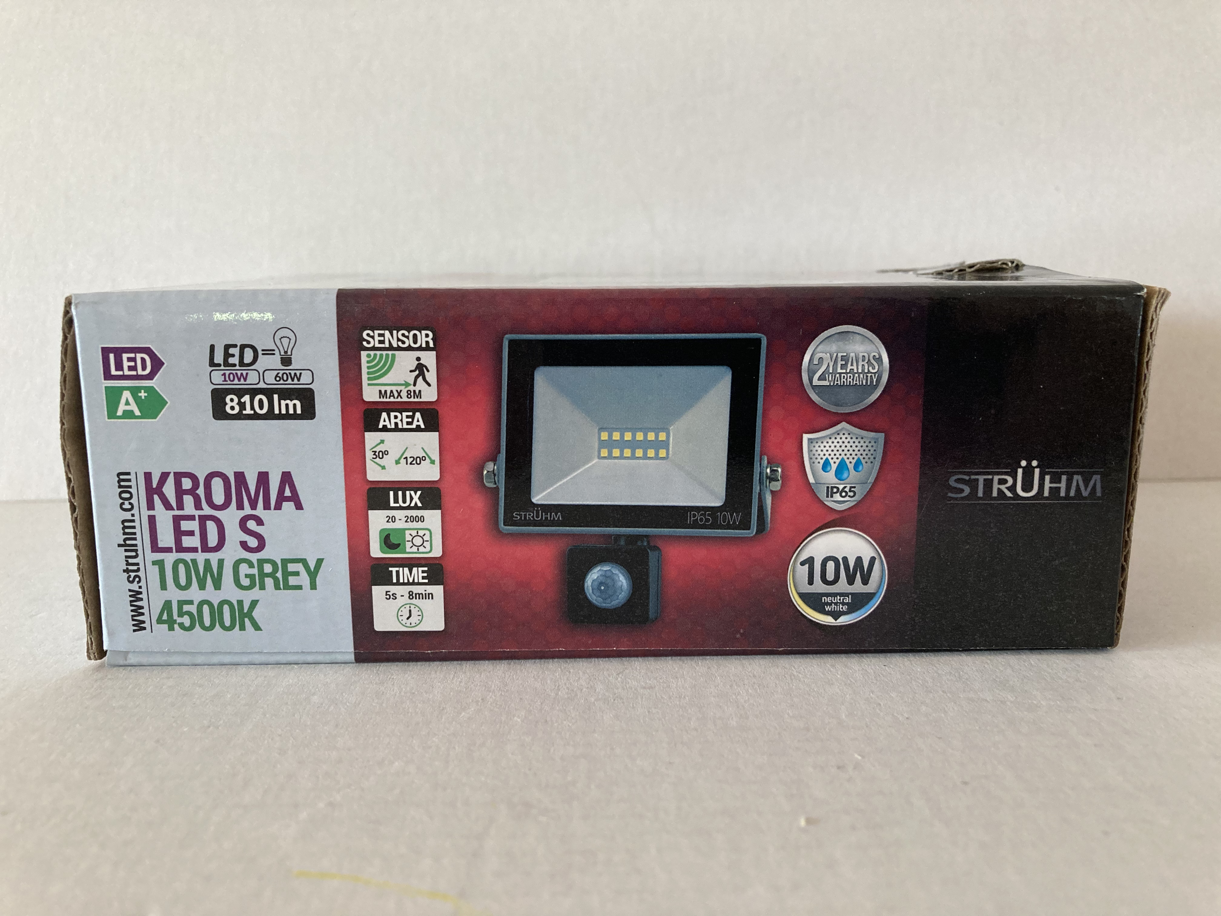 LED reflektor se senzorem KROMA LED S 10W šedé 4500K neutrální bílá 810lm