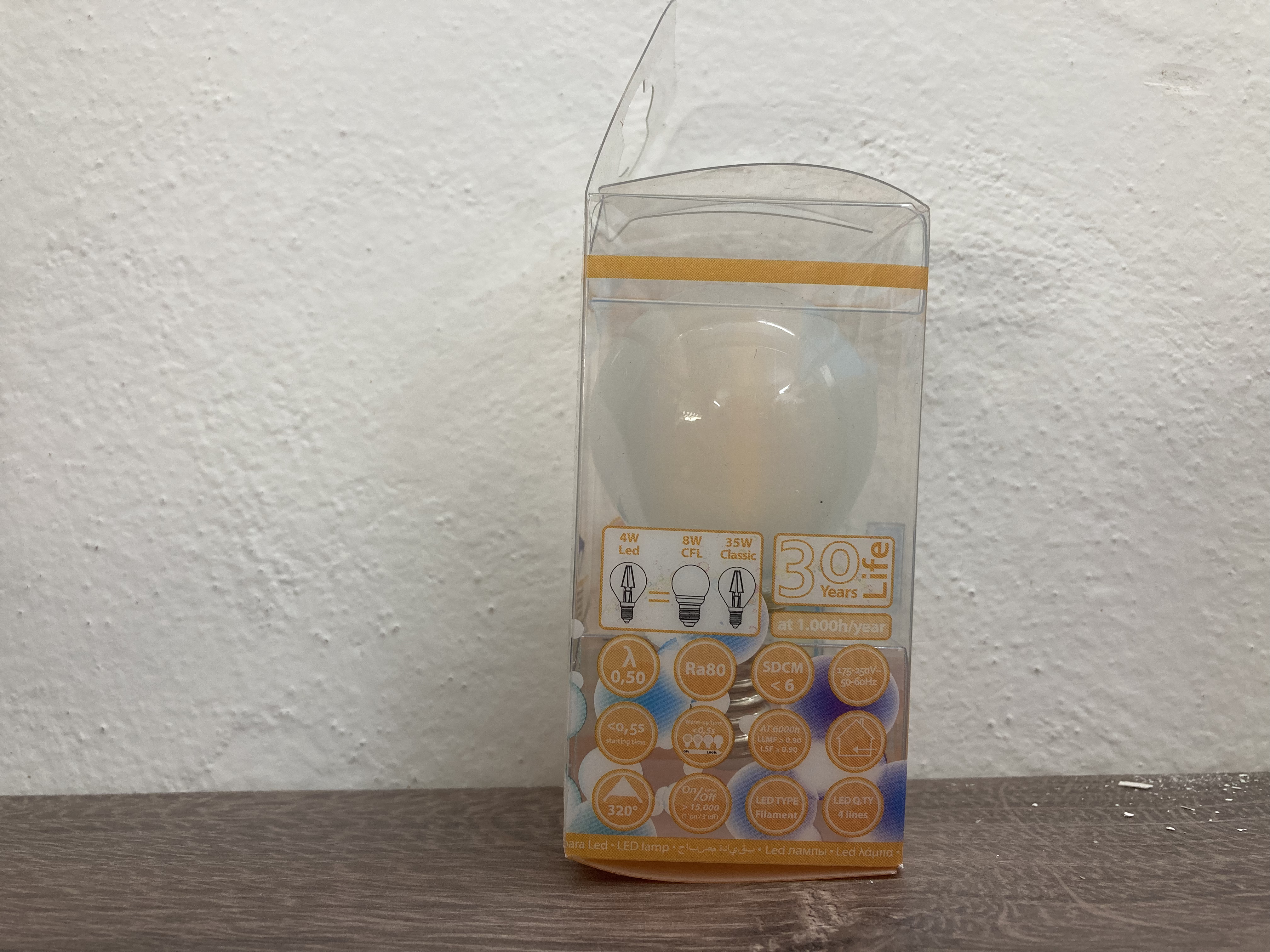 LED žárovka E14 4W malá baňka SKYLIGHTING MGFL-1404SC 3000K teplá bílá