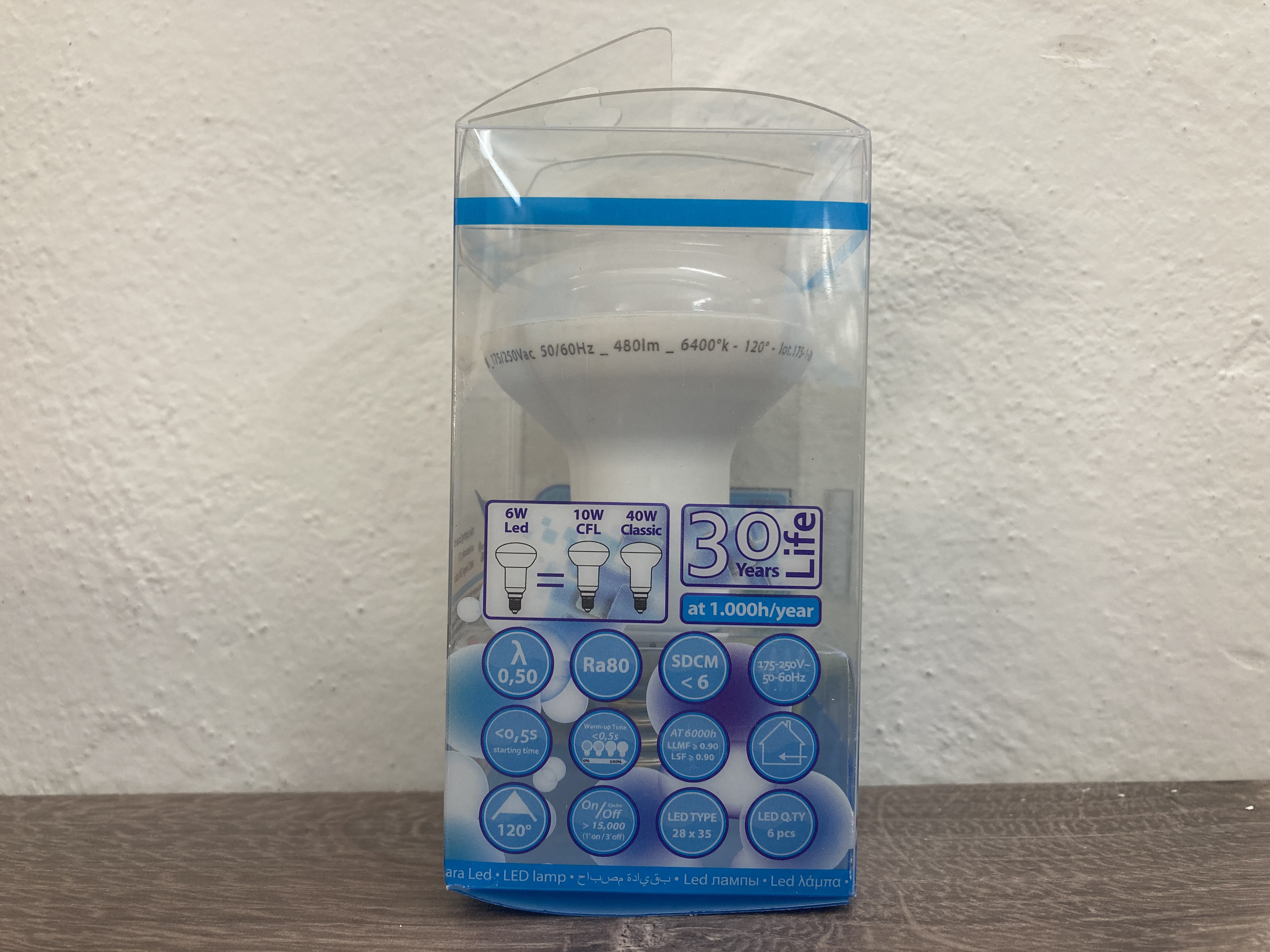 LED žárovka bodová E14 6W SKYLIGHTING R50-1406F 6400K denní bílá