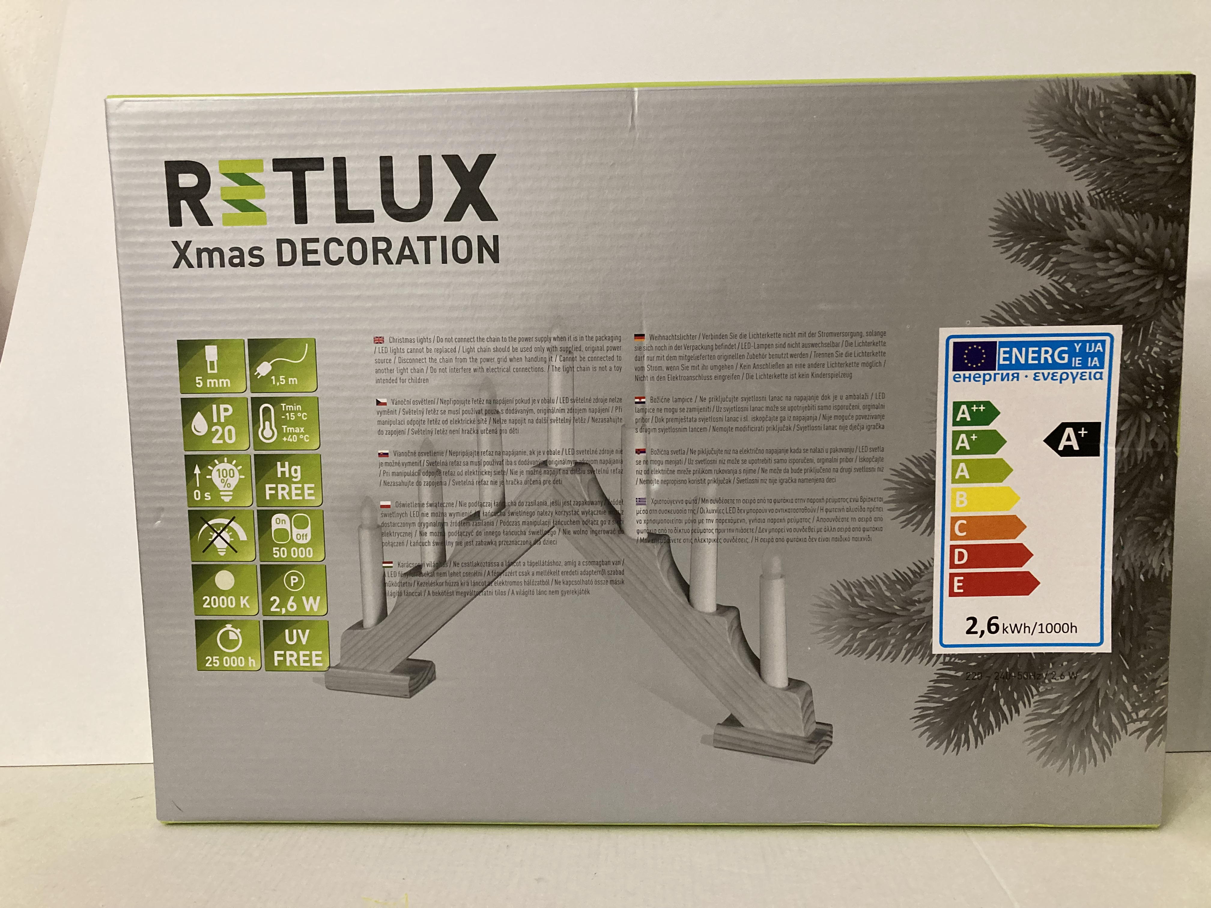 vánoční dekorace Svícen 7 LED RETLUX RXL 234