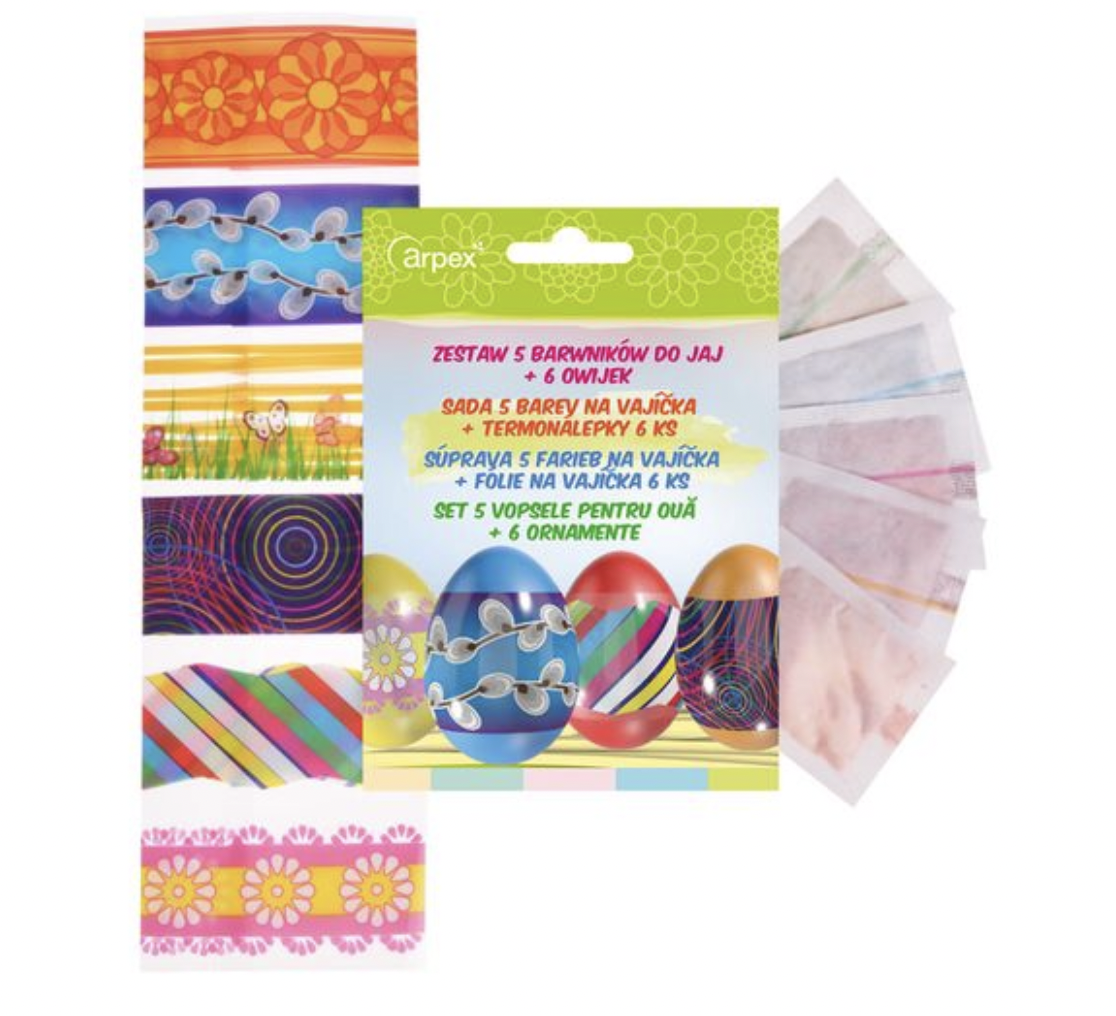 sada 5 barev na vajíčka + Teronálepky