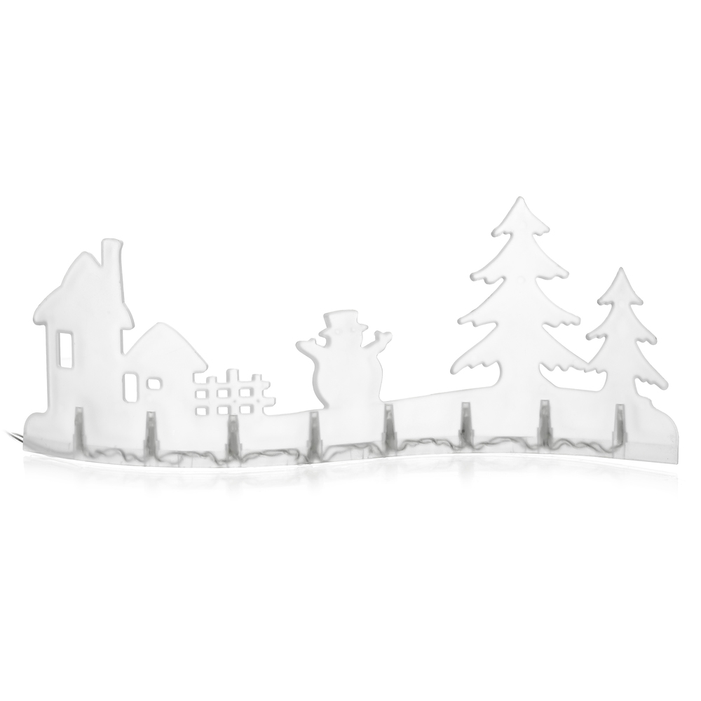 DEKORACE Z AKRYLU VE TVARU KRAJINKY 8 LED rxl 280