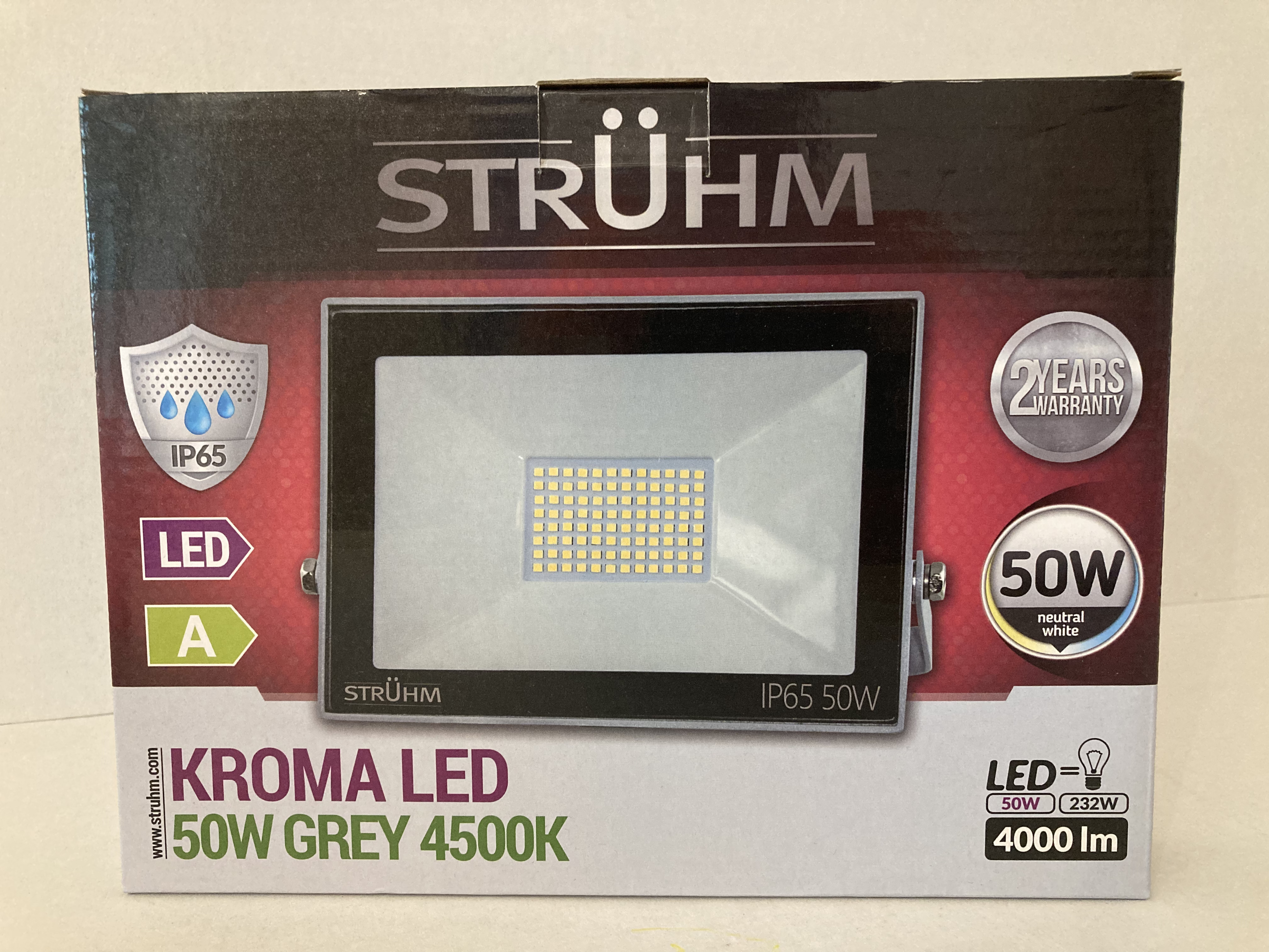 LED reflektor KROMA 50W šedé 4500K neutrální bílá 4000lm