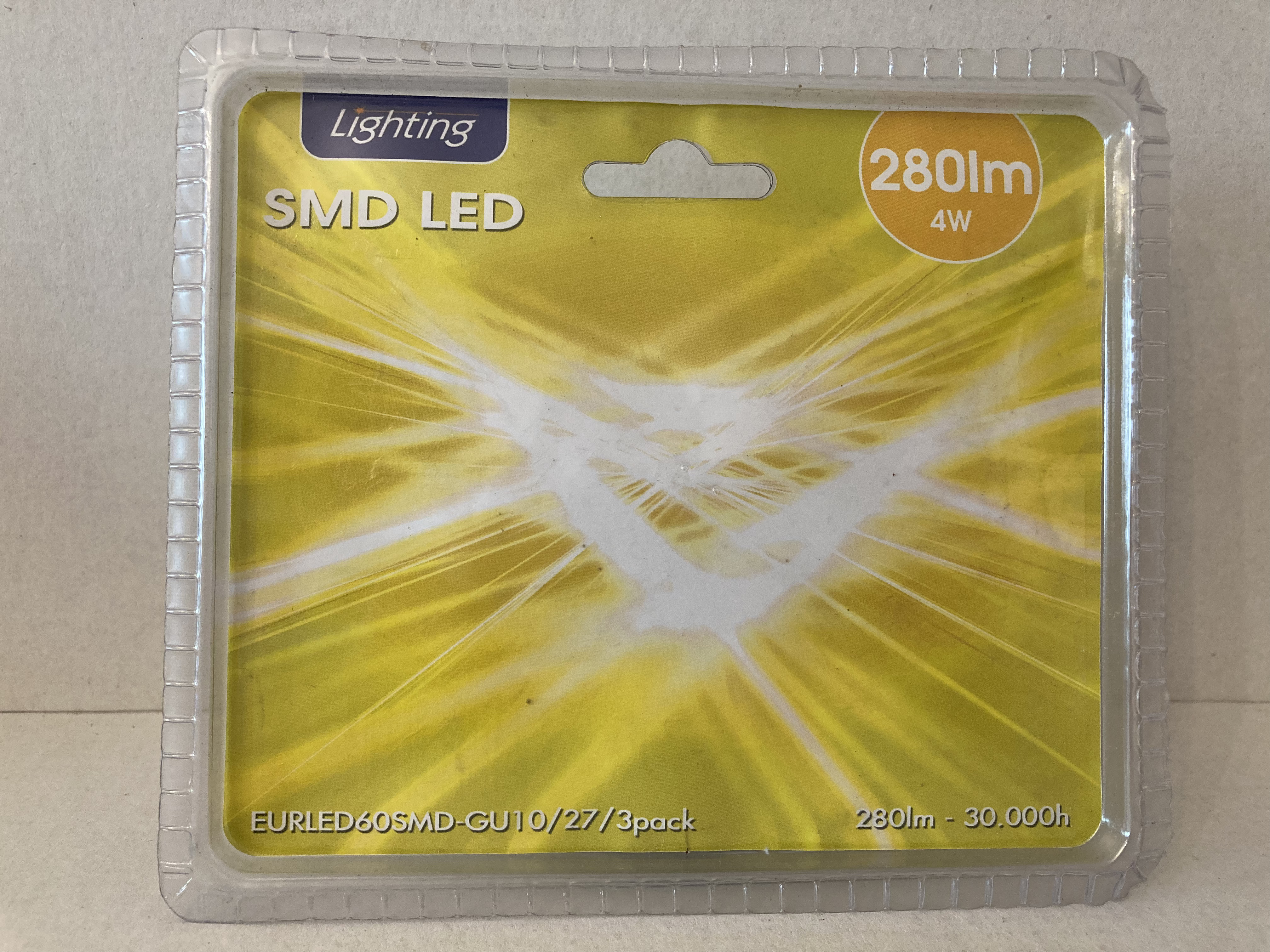 LED žárovka 4W GU10 EURLED60SMD-GU10 2700K teplá bílá