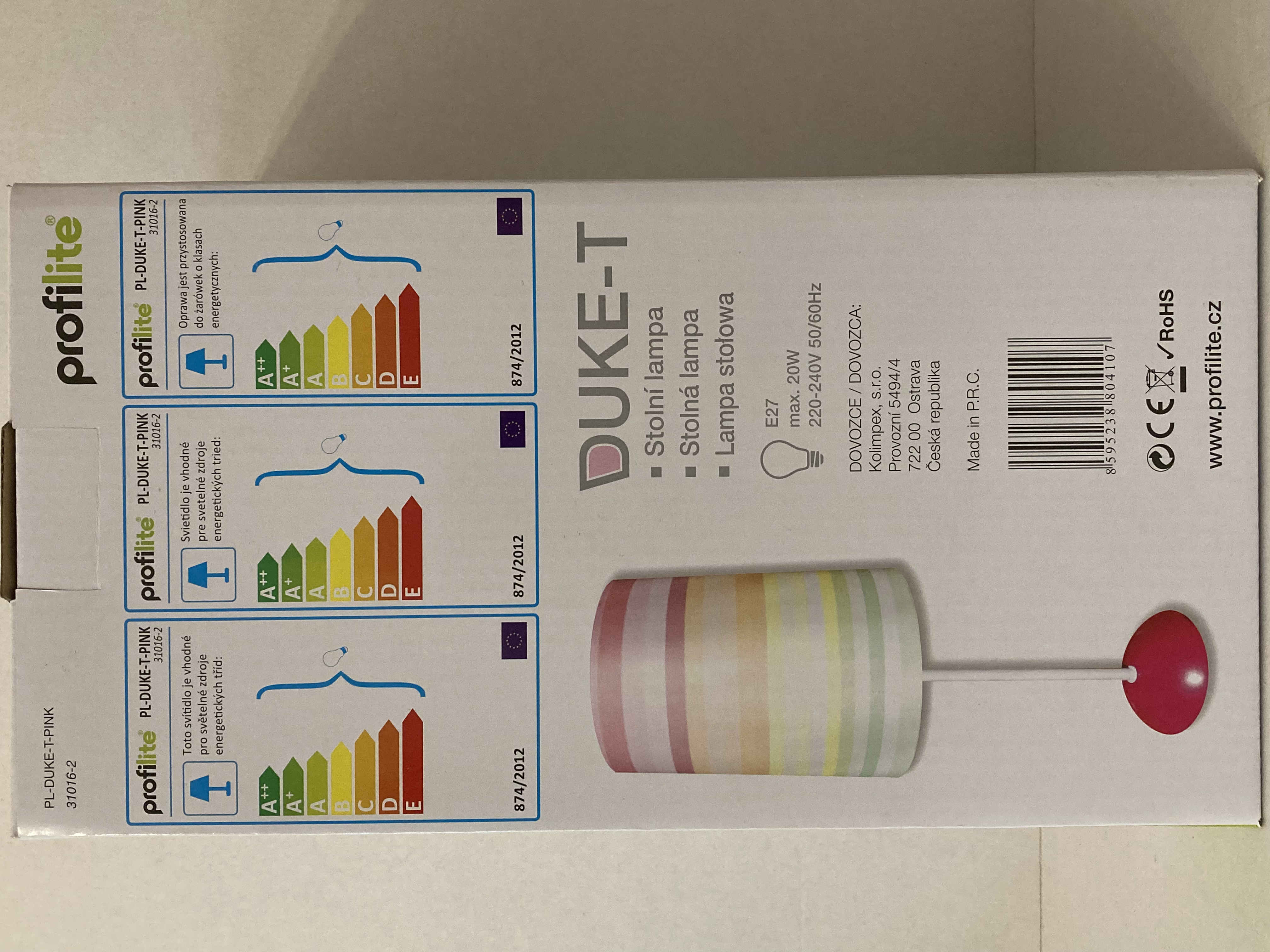 stolní lampa profilite DUKE-T růžová E27