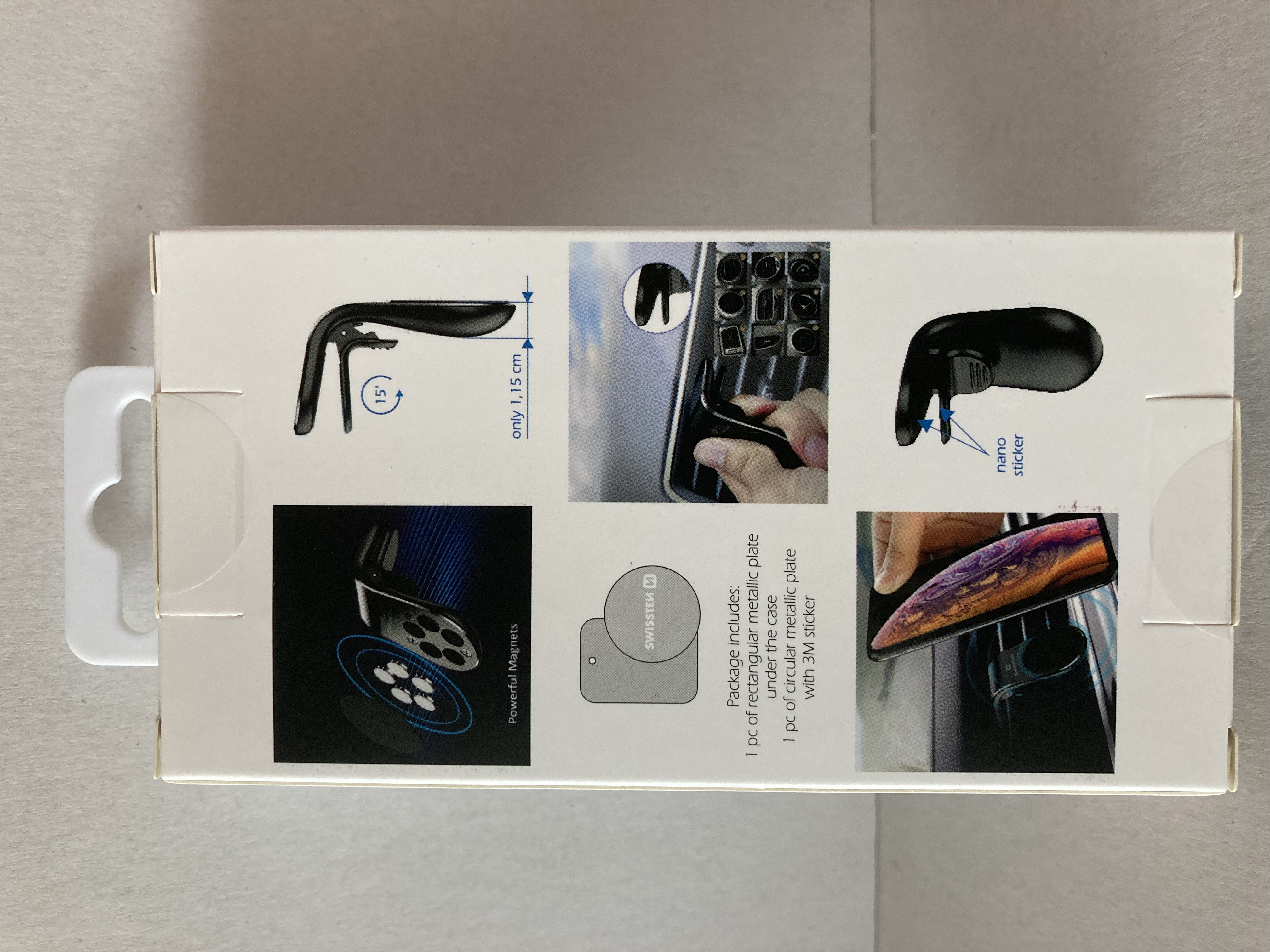 držák na mobil SWISSTEN S-GRIP EASY MOUNT magnetický do ventilace, stříbrný