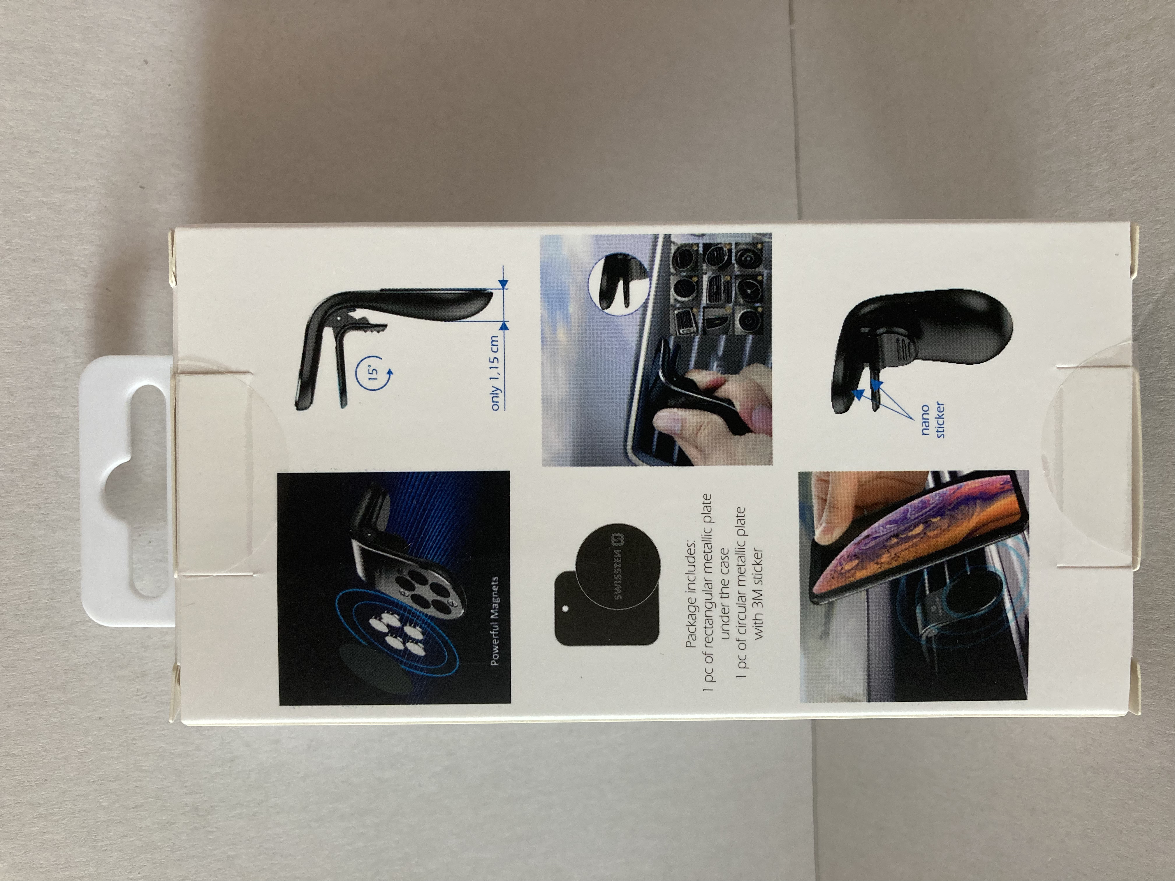 držák na mobil SWISSTEN S-GRIP EASY MOUNT magnetický do ventilace, černý