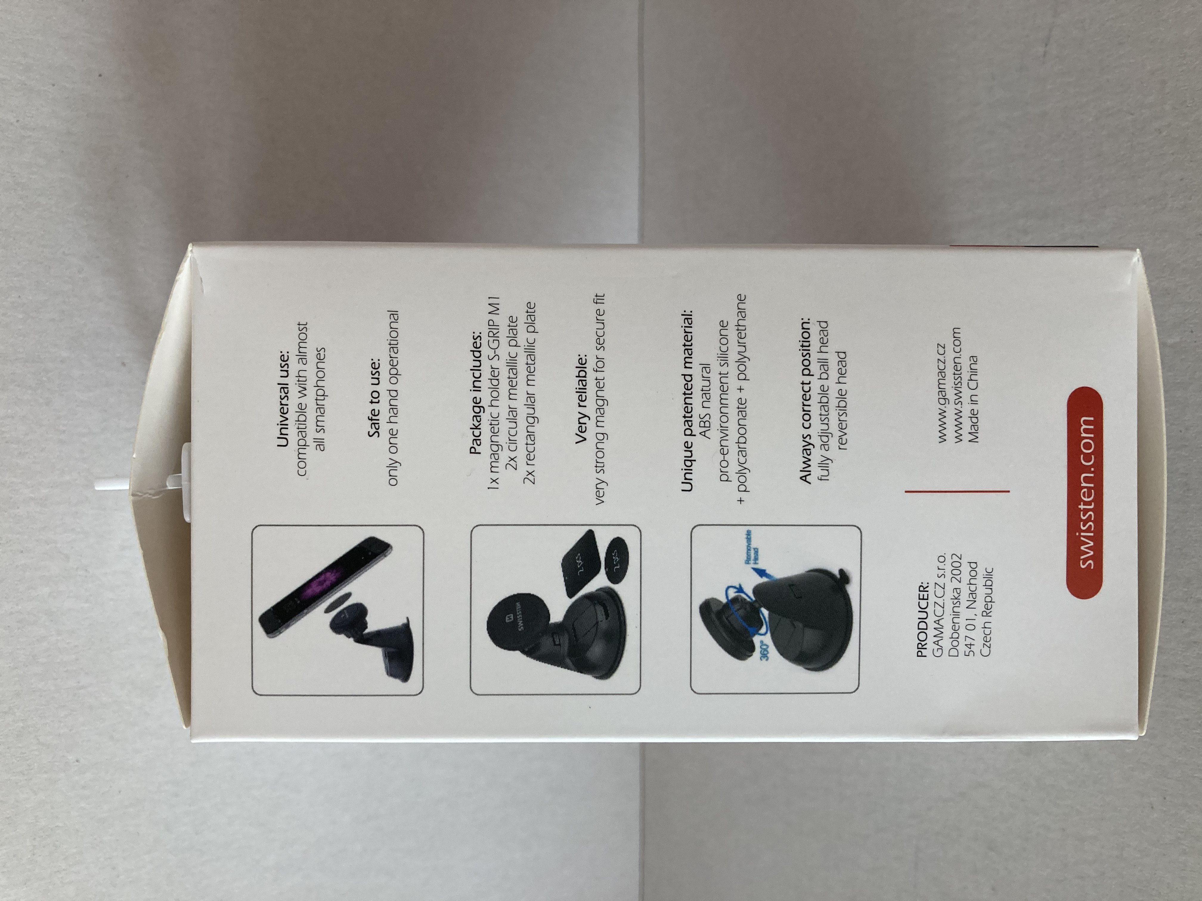 držák na mobil SWISSTEN S-GRIP M1 magnetický na palubní desku, černý
