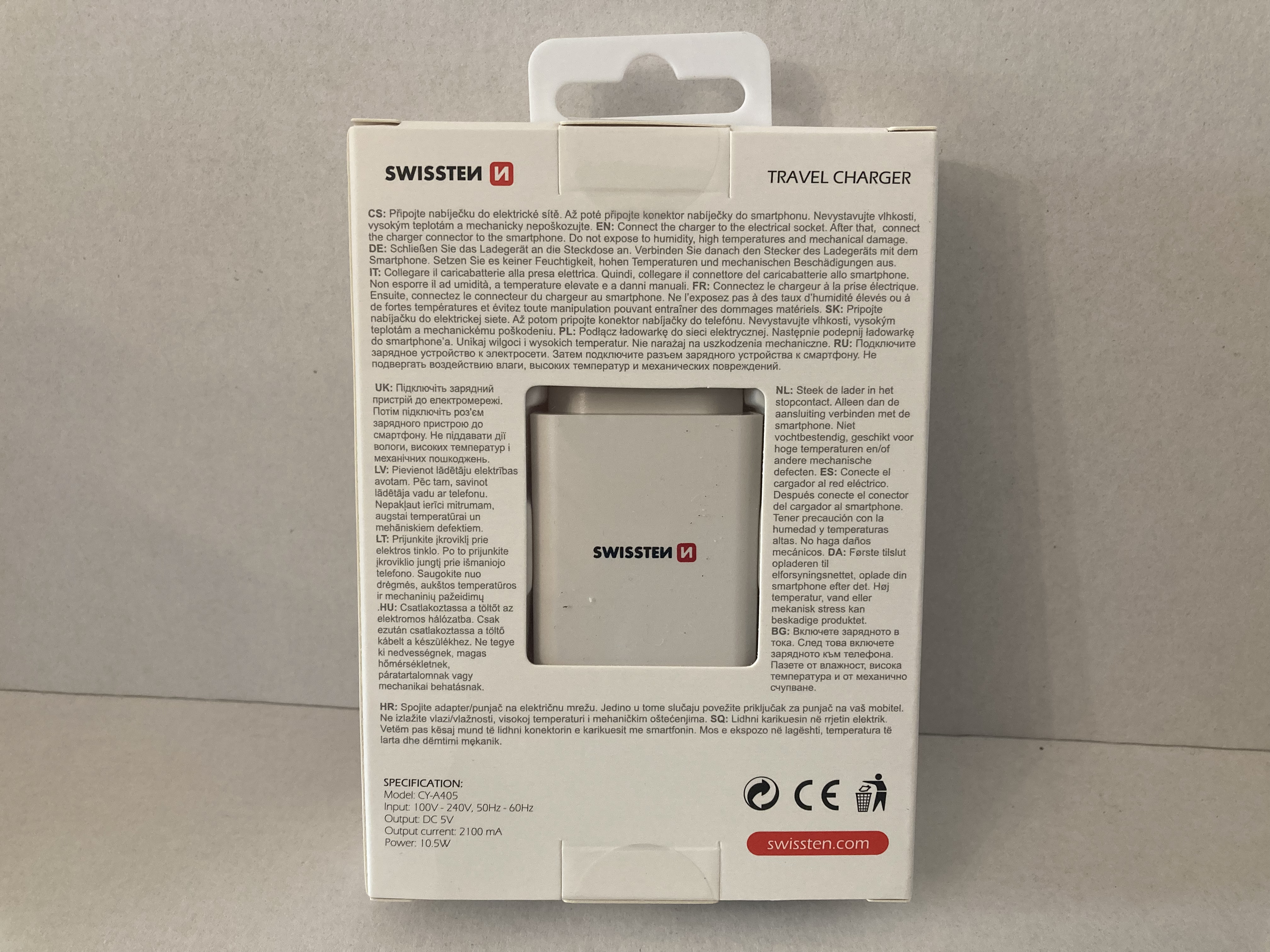 nabíječka SWISSTEN TRAVEL CHARGER 2 USB 2,1A