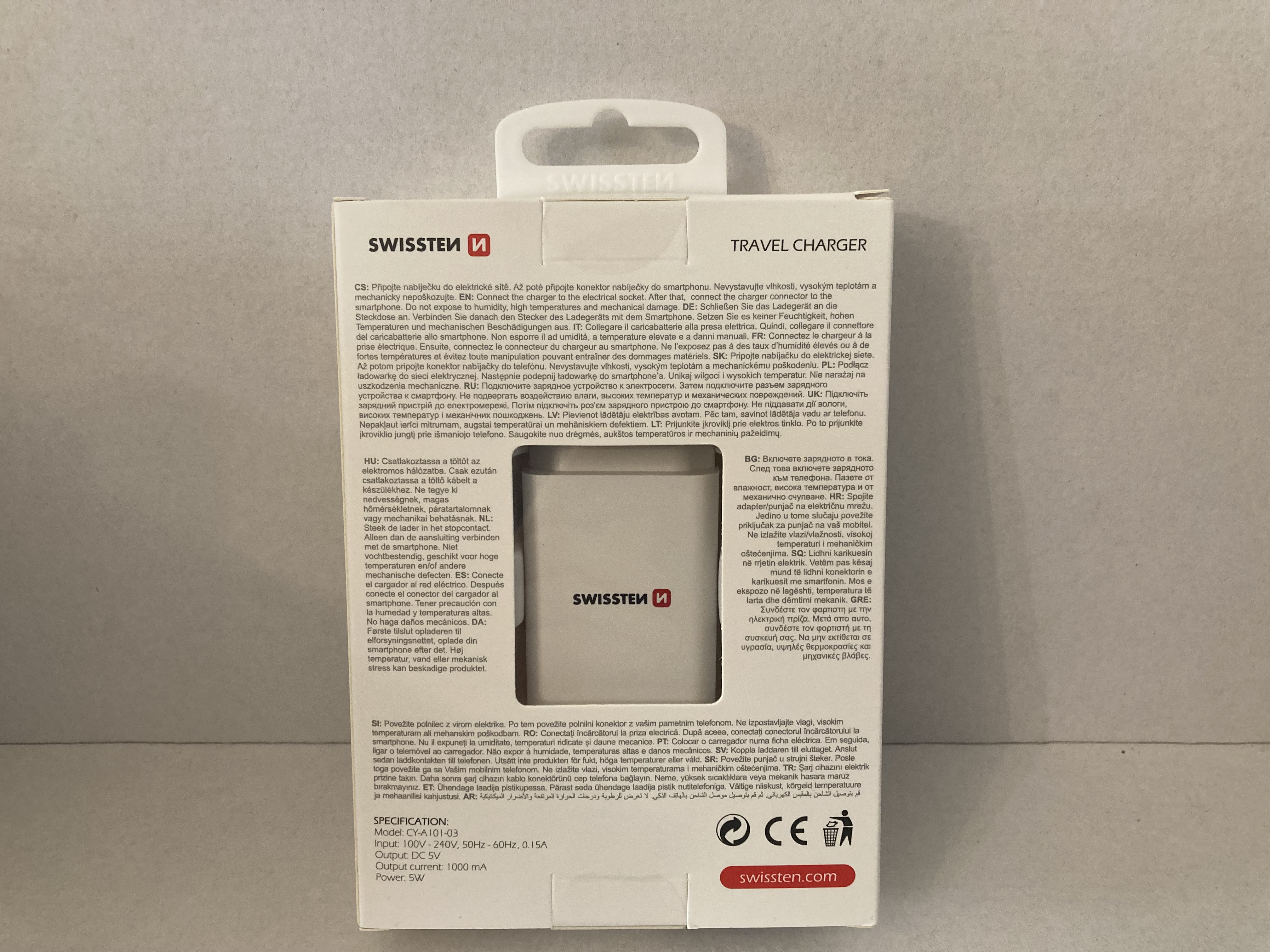 nabíječka SWISSTEN TRAVEL CHARGER 1 USB 1A