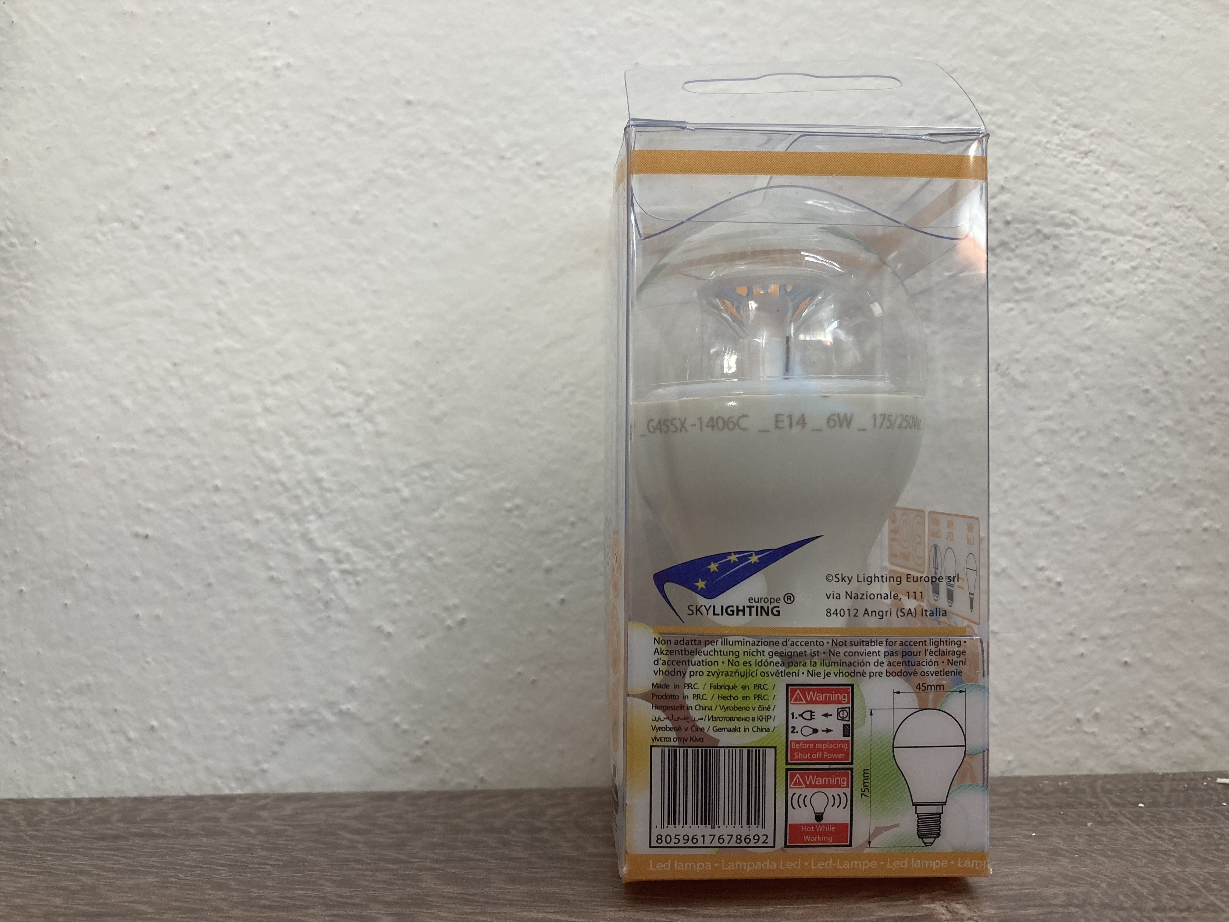 LED žárovka E14 SKYLIGHTING 6W G45SX-1406C 3000K teplá bílá