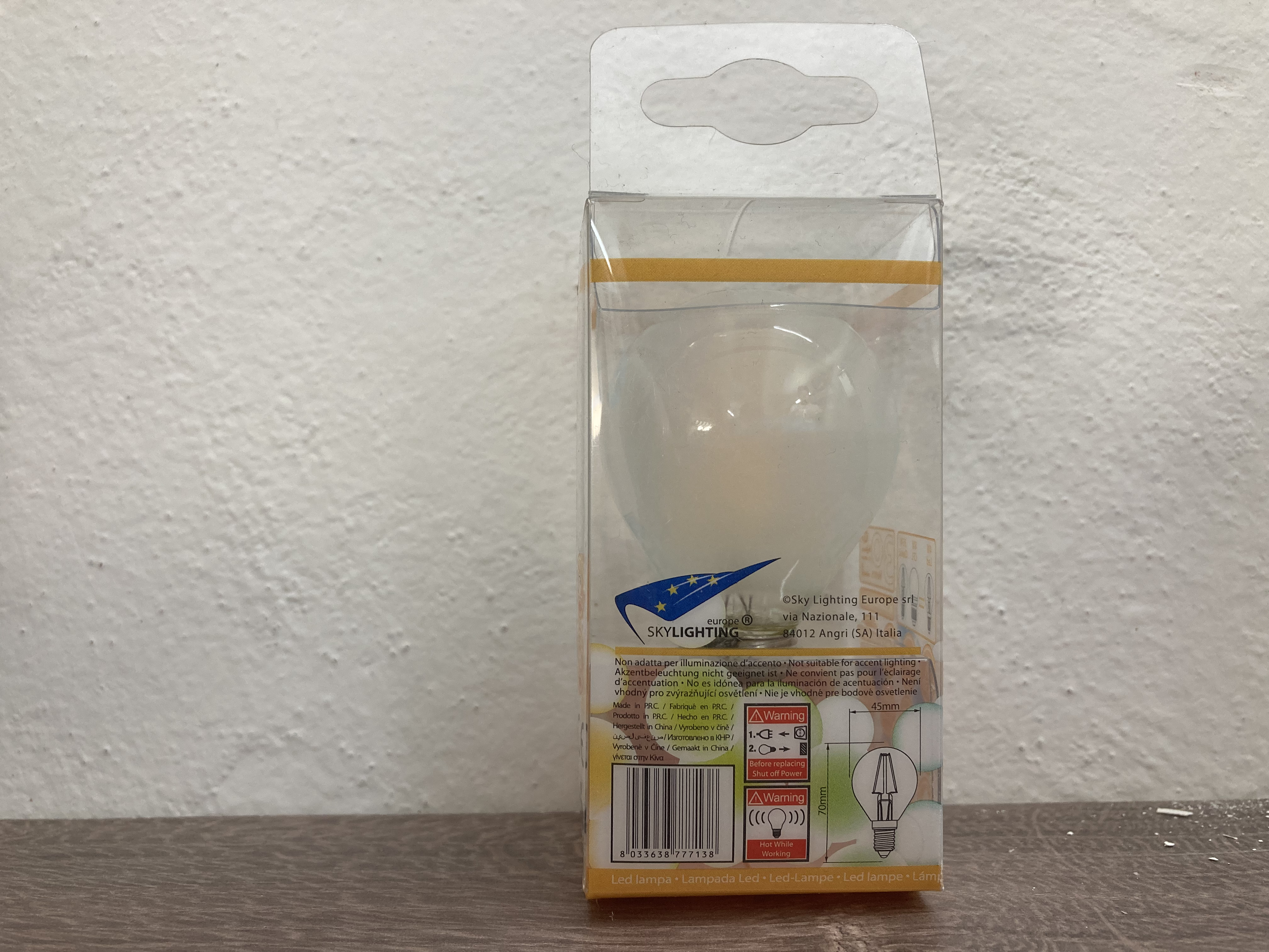 LED žárovka E14 4W malá baňka SKYLIGHTING MGFL-1404SC 3000K teplá bílá