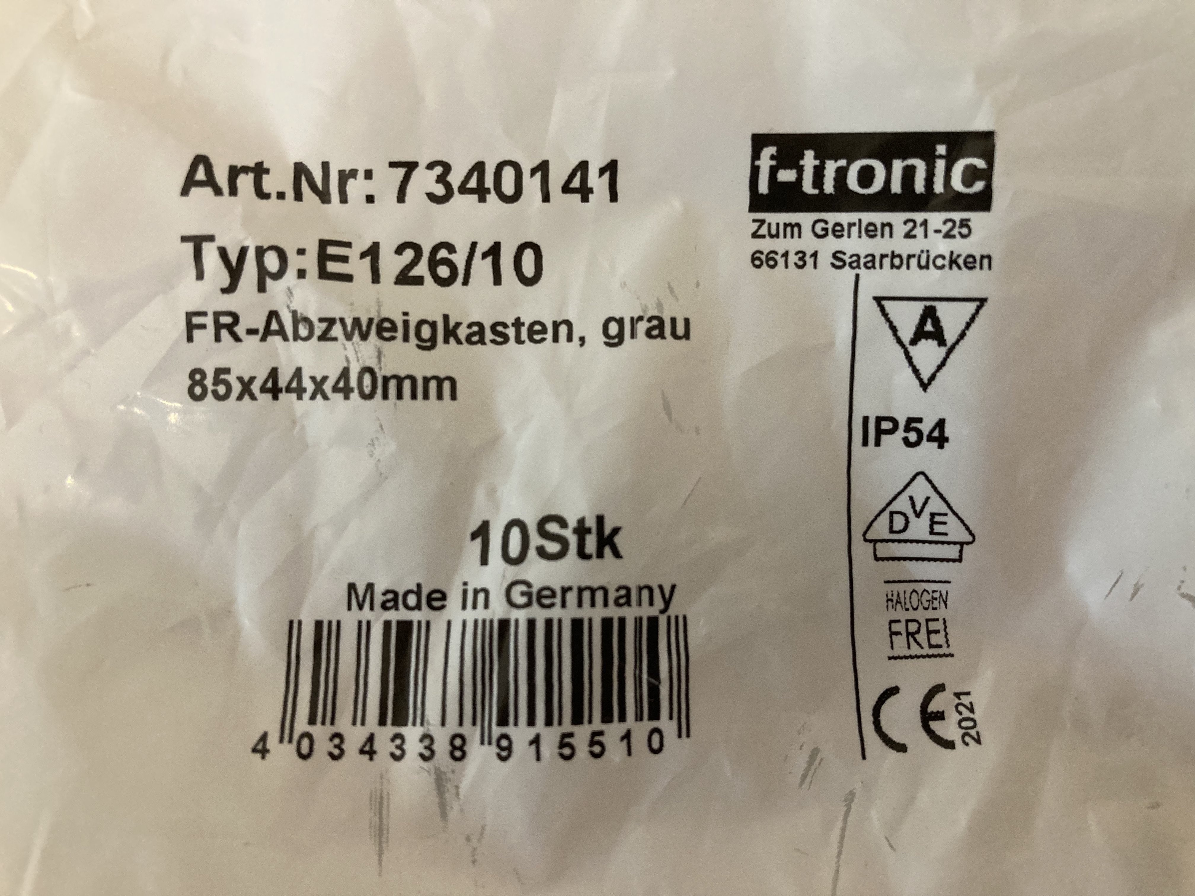 krabice f-tronic E126 85x44x40