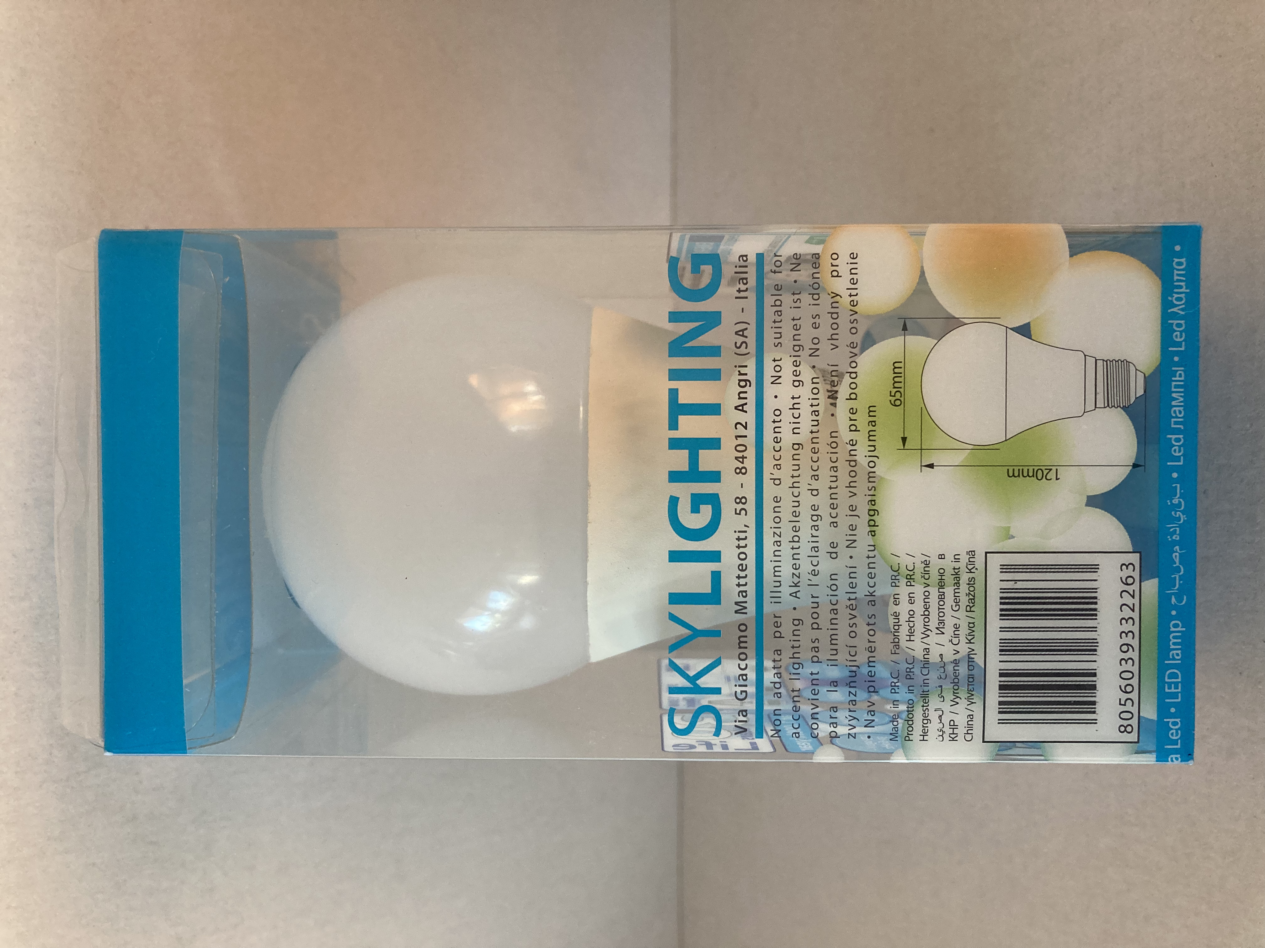 LED žárovka E27 15W SKYLIGHTING A65-I2715F 6400K denní bílá