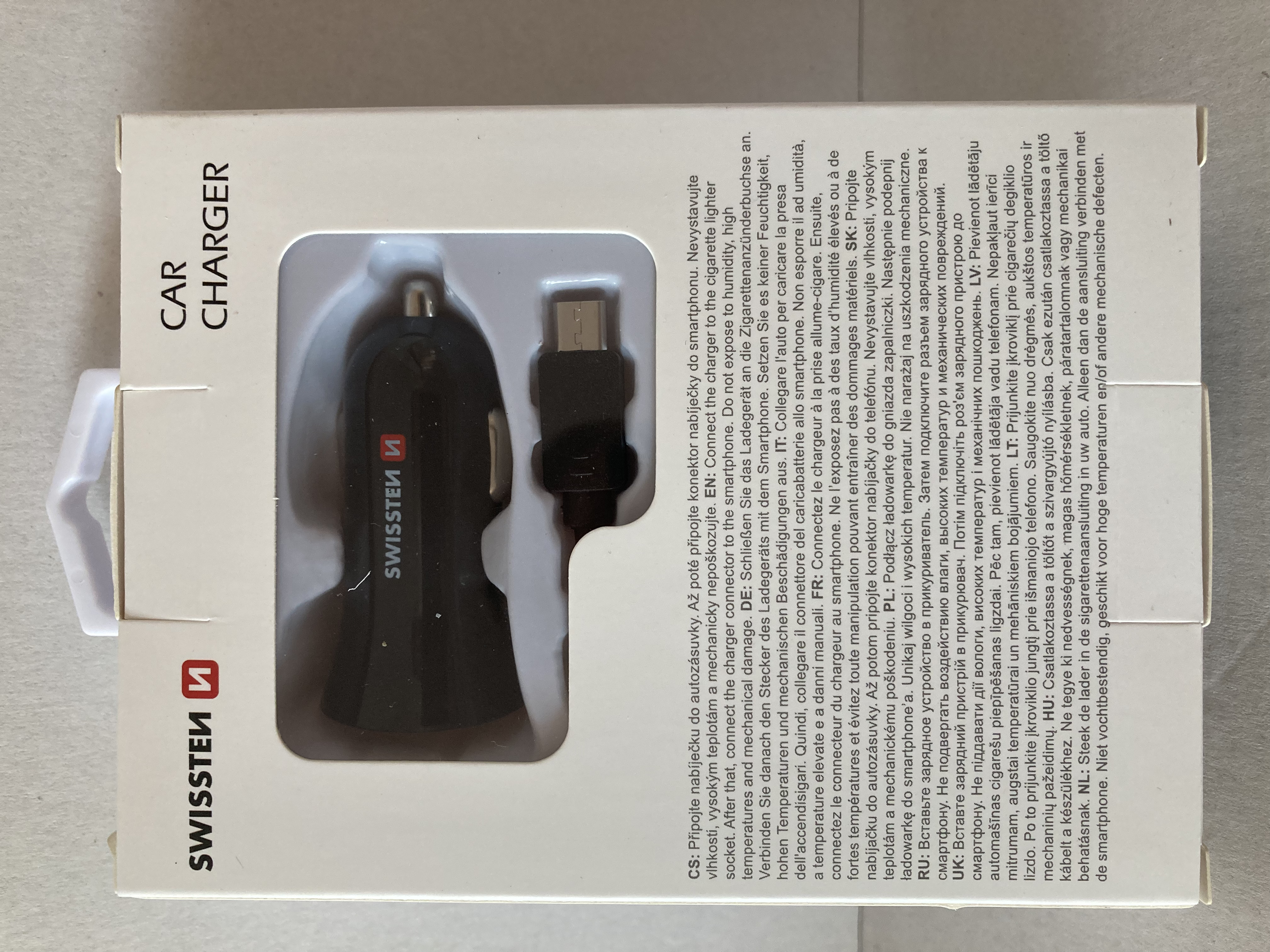 autonabíječka SWISSTEN 2,4A 2xUSB + kabel micro USB 1,5m