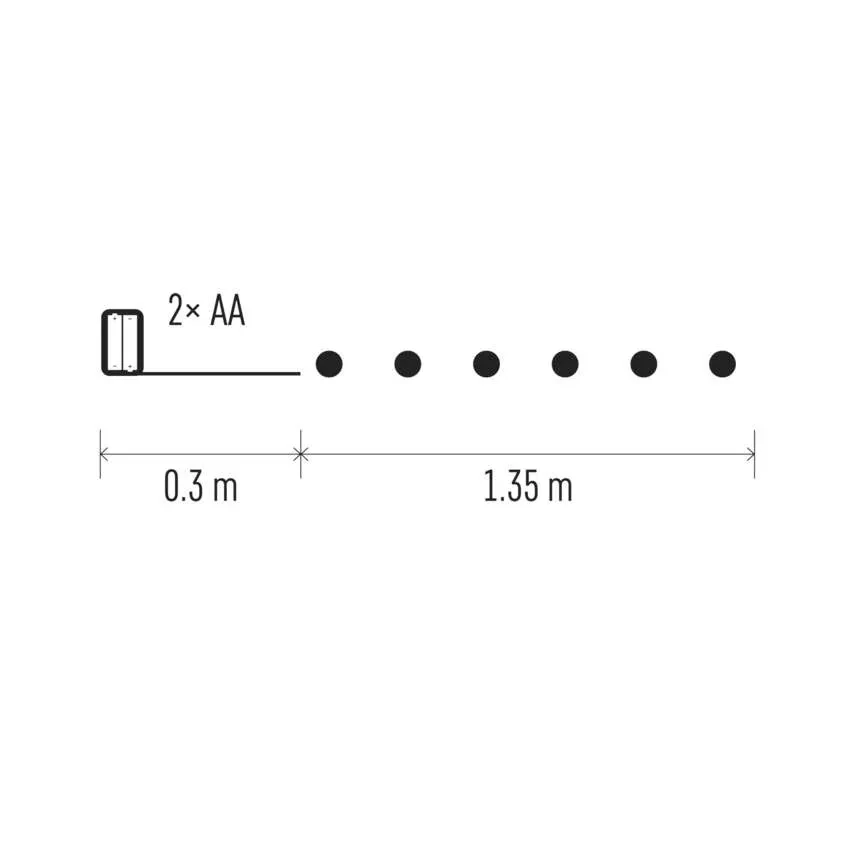LED girlanda – koule bavlněné, zima, 2xAA, teplá bílá