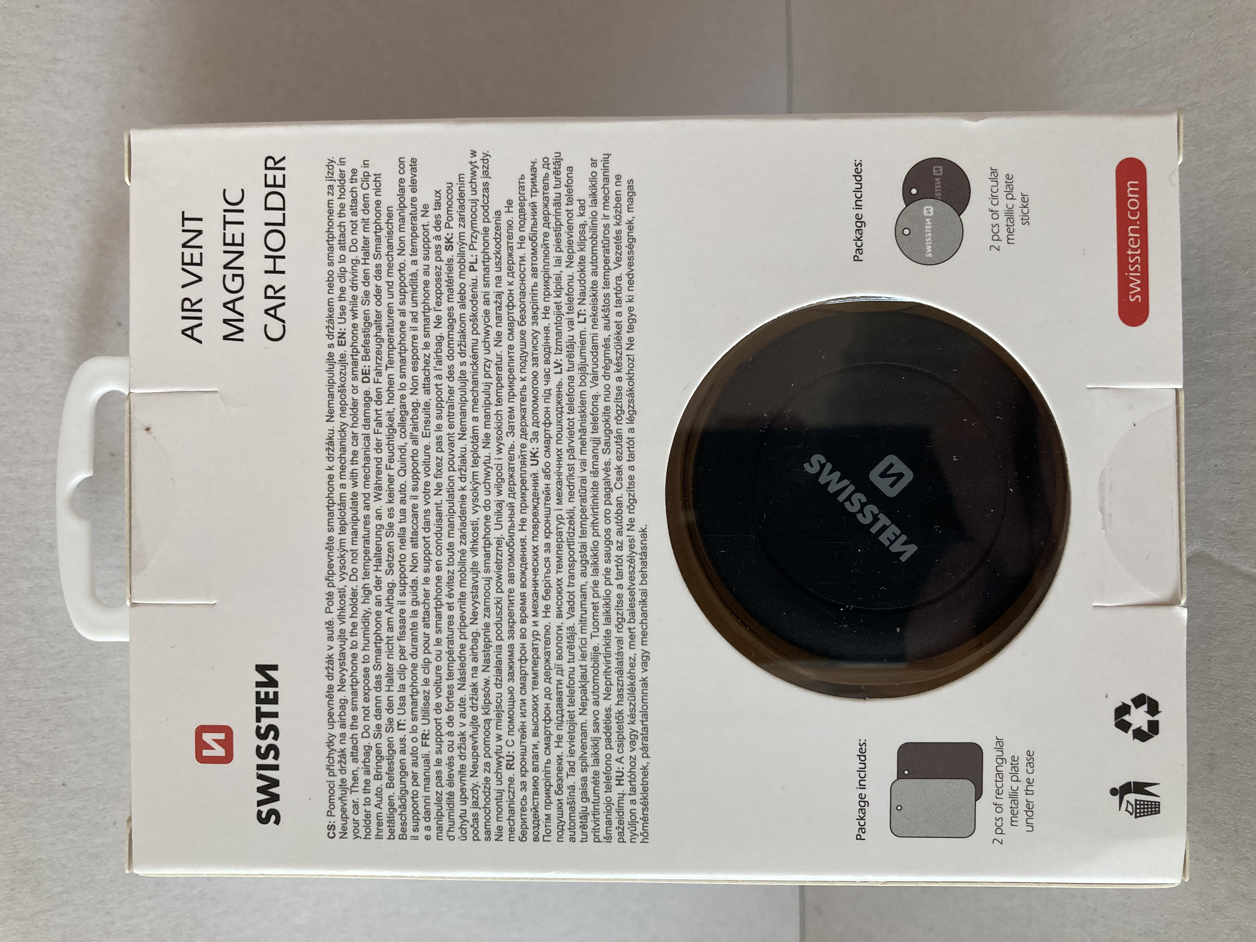 držák na mobil SWISSTEN S-GRIP AIR VENT M4 magnetický do ventilace univerzální, černý