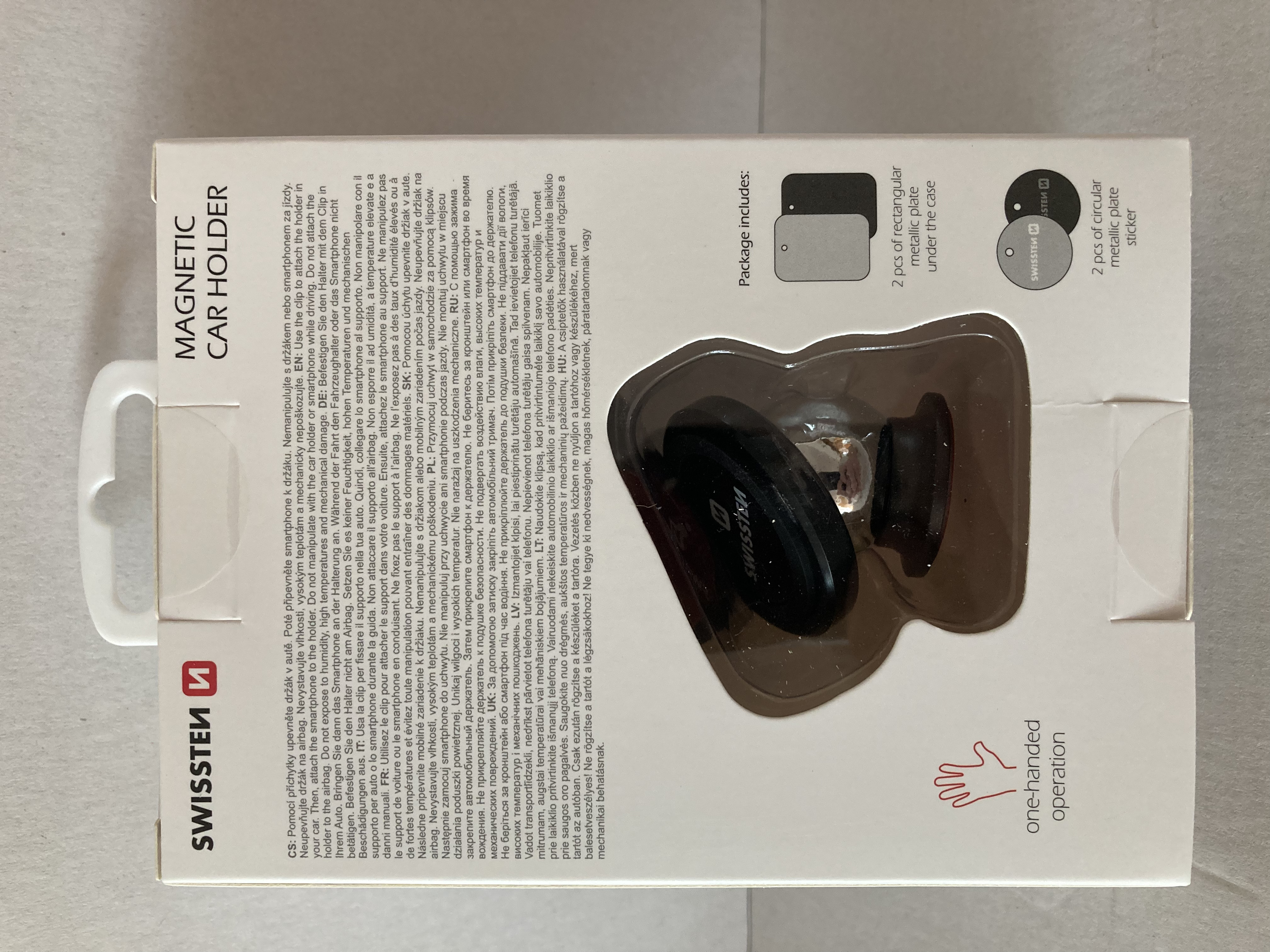 držák na mobil SWISSTEN S-GRIP DASHBOARD M2 magnetický na palubní desku, stříbrný