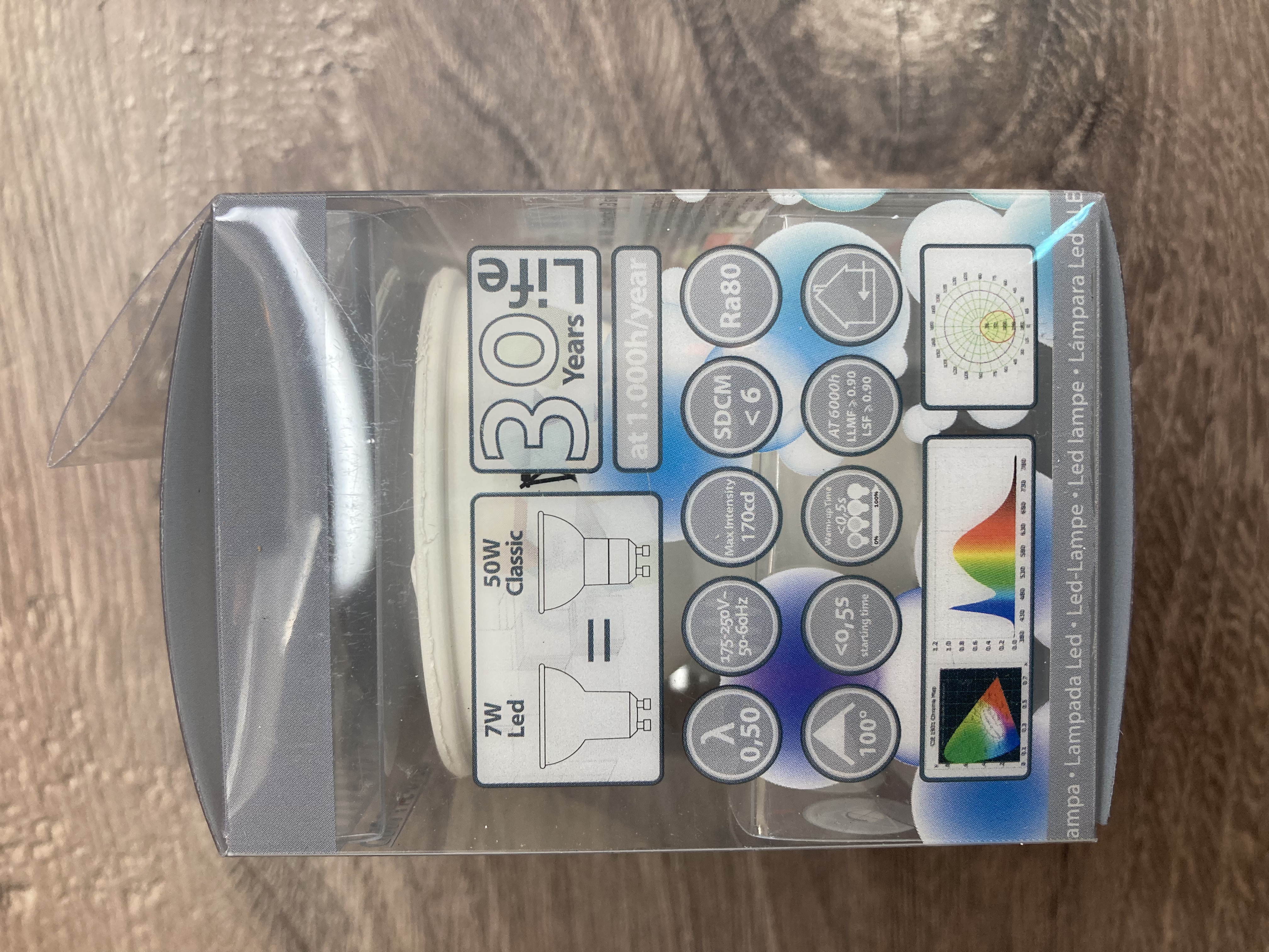 LED žárovka 7W GU10 GU10-317100D 4200K neutrální bílá