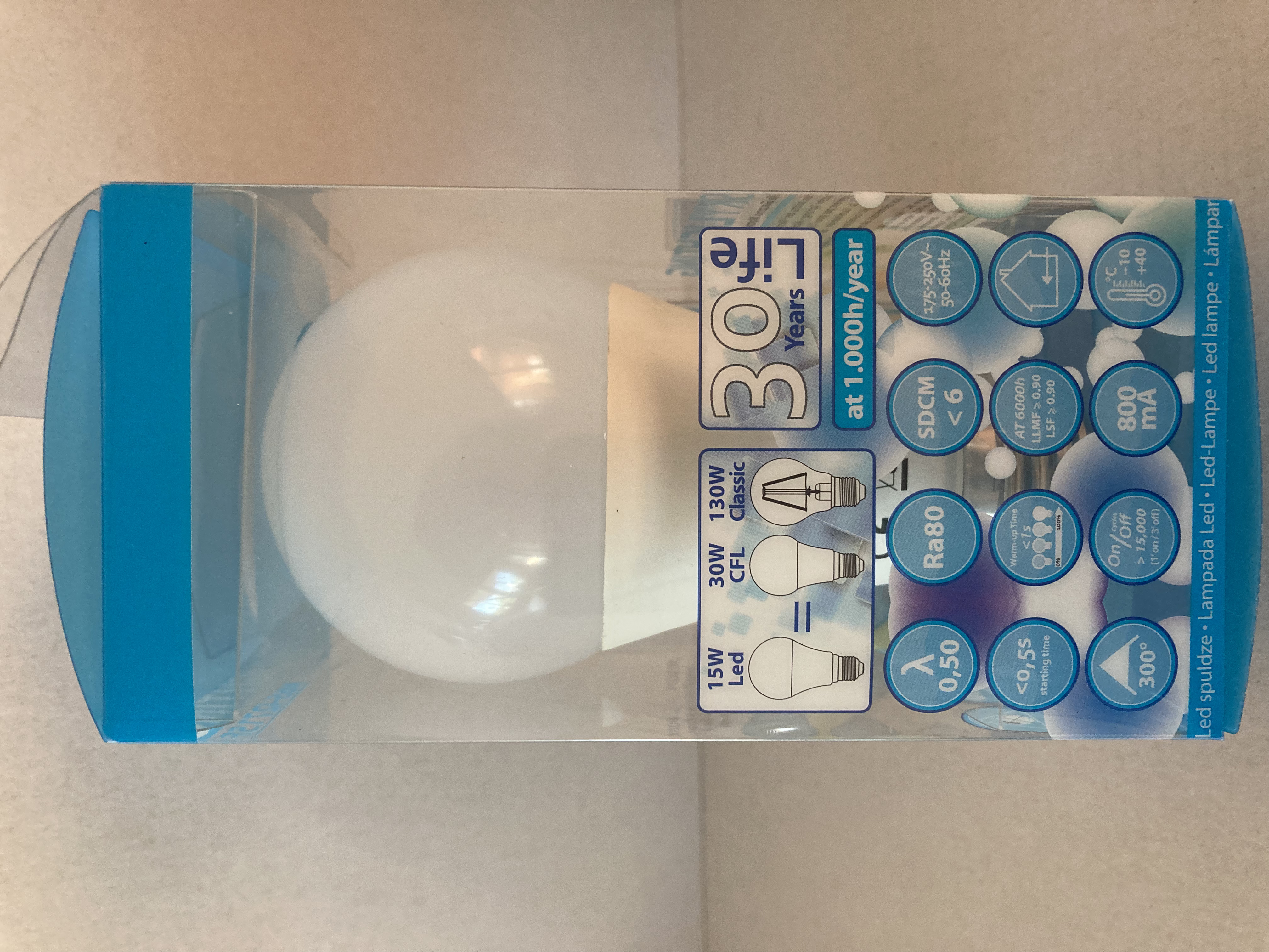 LED žárovka E27 15W SKYLIGHTING A65-I2715F 6400K denní bílá