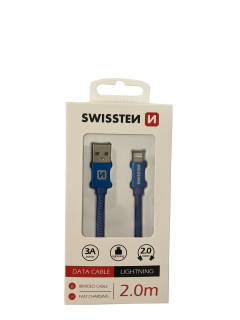 kabel datový a nabíjecí SWISSTEN USB/lightning 2,0m modrý