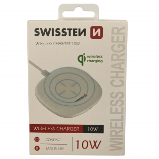 nabíječka bezdrátová SWISSTEN WIRELESS CHARGER 10W bílá