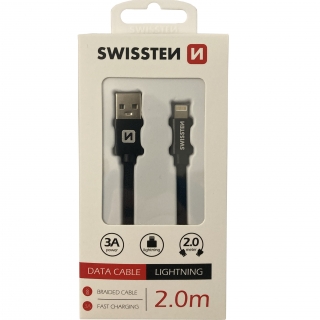 kabel datový a nabíjecí SWISSTEN USB/lightning 2,0m černý