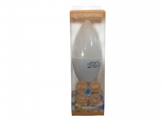 LED žárovka E14 SKYLIGHTING 8W C37CPA-1408C 3000K teplá bílá