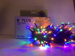 vánoční dekorace LED řetěz 100 LED 10+5m RETLUX RXL 206