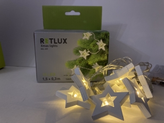 vánoční dekorace Hvězdy 10 LED 1,5+0,3m RETLUX RXL 239