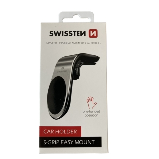 držák na mobil SWISSTEN S-GRIP EASY MOUNT magnetický do ventilace, stříbrný